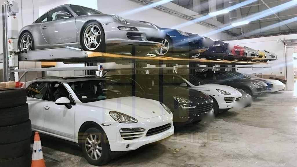 solid parking two-post car parking stackers