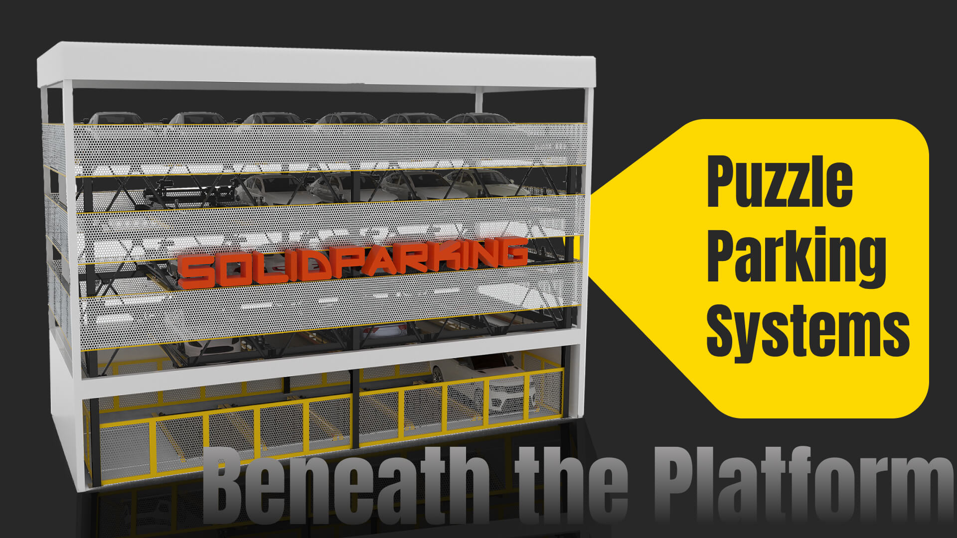 Lift and slide puzzle parking system with automated vertical and horizontal car platforms in a high-density urban garage